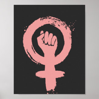 Vrouw voor Feminist Fist Social Justice Poster