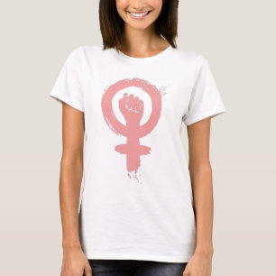 Vrouw voor Feminist Fist Social Justice T-shirt
