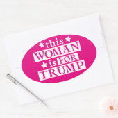 Vrouw voor TRUMP-stickers Ovale Sticker (Envelop)