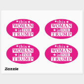 Vrouw voor TRUMP-stickers Ovale Sticker (Vel)