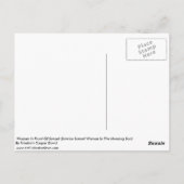 Vrouw voor zonsondergang briefkaart (Achterkant)