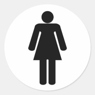 Vrouw vorm ronde sticker