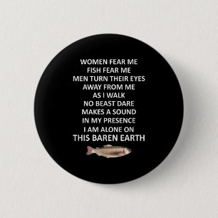 Vrouw Vrees Mij Vis Vrees Mij Mannen Slaan Hun Oge Ronde Button 5,7 Cm