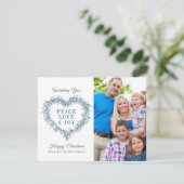 Vrouw: Vreugde blauwe mistletoe foto Kerstmis (Staand voorkant)