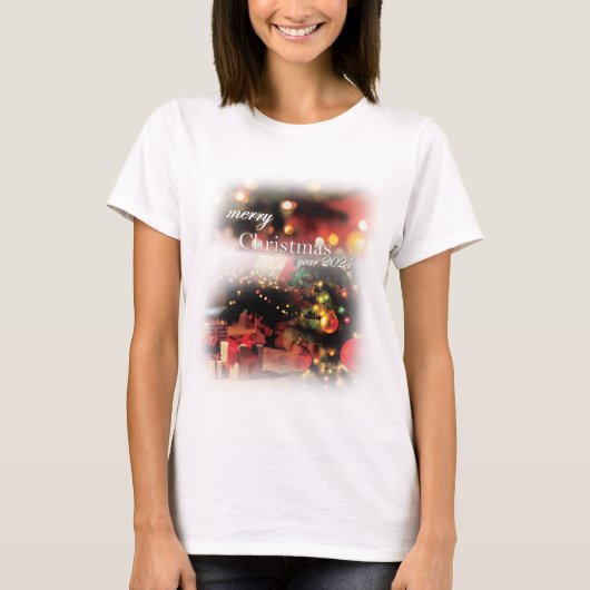 Vrouw Vrolijk Kerstfeest Shirt (Voorkant)