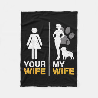 Vrouw Vrouw Engelse Bulldog Huisdier Liefhebber Gr Fleece Deken