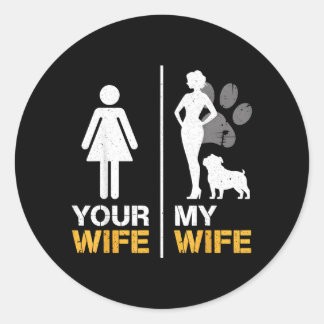 Vrouw Vrouw Engelse Bulldog Huisdier Liefhebber Gr Ronde Sticker