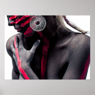 Vrouw, vrouw, portret, model, kunst poster