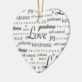 Vrouw: Vrucht van de Geest Zwart-wit Keramisch Ornament (Links)