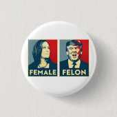 Vrouw vs Felon Ronde Button 3,2 Cm (Voorkant)