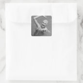 Vrouw Wachten Vierkante Sticker (Tas)