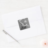 Vrouw Wachten Vierkante Sticker (Envelop)