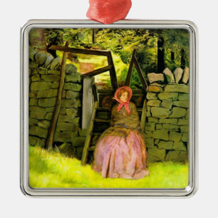 Vrouw wachtend (door John Everett Millais) Metalen Ornament