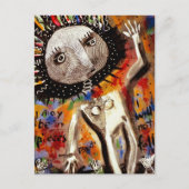 Vrouw wankelt op de rand van de afgrond briefkaart (Voorkant)