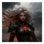 Vrouw Warrior Thunder en Lightning Poster Perfect Poster (Voorkant)
