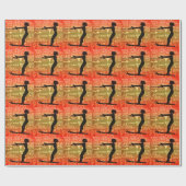 Vrouw Water Skier Great Adventure Typografie Cadeaupapier (Vlak)