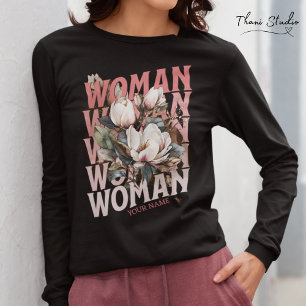 Vrouw Waterverf Bloemen Vrouwendag T-shirt