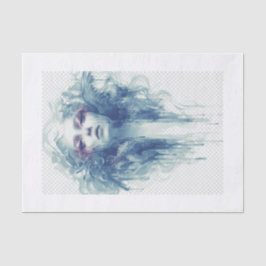 Vrouw Waterverf Schilder portret Bleek grijs Tissuepapier