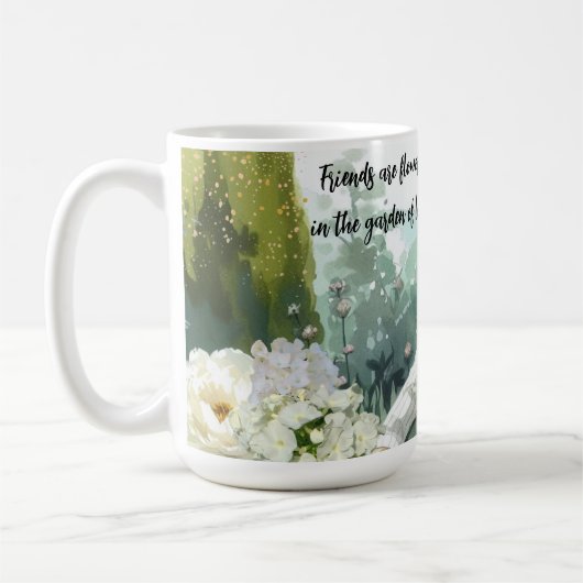 Vrouw Werken in Bloementuin Vriendschap Bericht Koffiemok (Links)