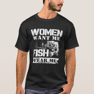 Vrouw wil me Vis vrees me River Outfit Bass Meisje T-shirt