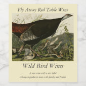 Vrouw Wild Turkey from Audubon's Birds of America Wijn Etiket (Enkel label)