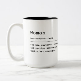 Vrouw – Zij die generaties draagt Tweekleurige Koffiemok