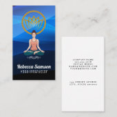 Vrouw zit in yoga-houding visitekaartje (Voorkant / Achterkant)