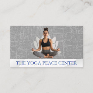 Vrouw Zittende Yoga Pose Lotus Visitekaartje