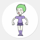 Vrouw Zombie-Stickers Ronde Sticker (Voorkant)