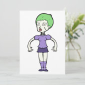 Vrouw Zombie Uitnodigingen (Staand voorkant)