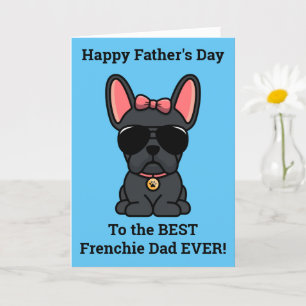 Vrouw zwarte Franse Bulldog-Vaderdag Kaart