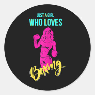 Vrouwboksen Meisje Kickboksen Bokser Ronde Sticker