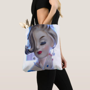 Vrouwe dame Flipped Hair Hand Head Vase Draagtas
