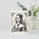  Vrouwe Portret Stamp 3 Briefkaart (Staand voorkant)