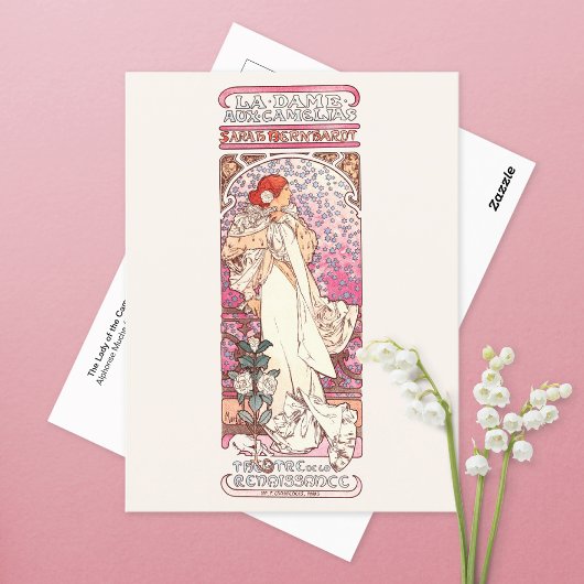 Vrouwe van de Camellias Alphonse Mucha Briefkaart