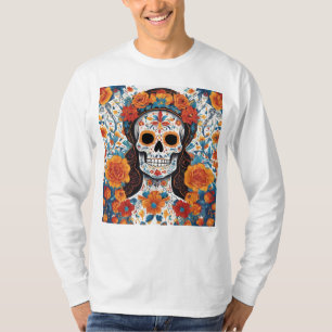 Vrouwe van de goudsbloemen - Día de los Muertos T-shirt