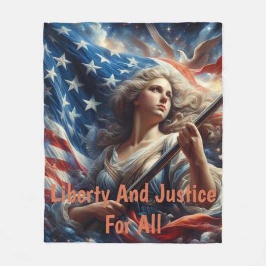 Vrouwe van de Vrijheid - Patriottisme Kunst Fleece Deken (Voorkant)