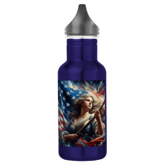 Vrouwe van de Vrijheid - Patriottisme Kunst Waterfles