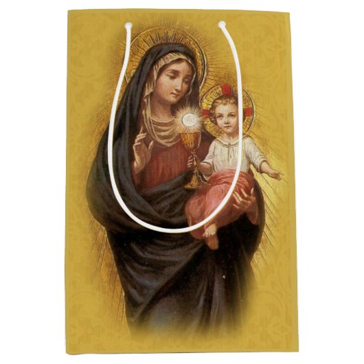 Vrouwe van het Heilig Sacrament Maria Jezus Commun Medium Cadeauzakje (Voorkant)