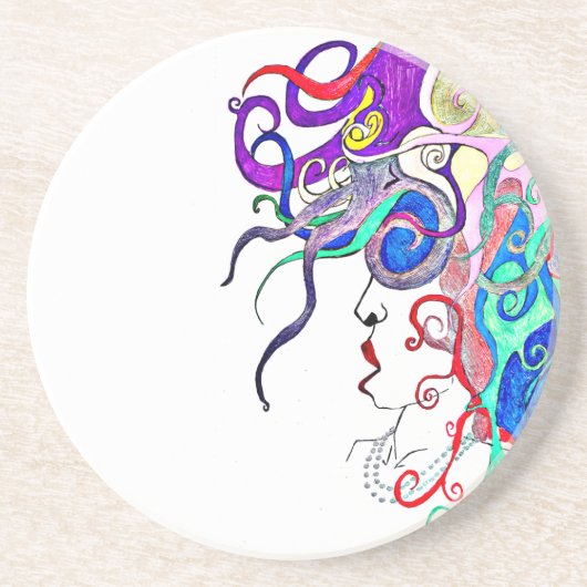 Vrouwe van het leven zandsteen onderzetter (Voorkant)