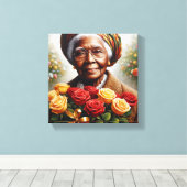 Vrouwe van Roos Canvas Afdruk (Insitu (Houten vloer))