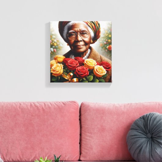 Vrouwe van Roos Canvas Afdruk (Insitu (Woonkamer))