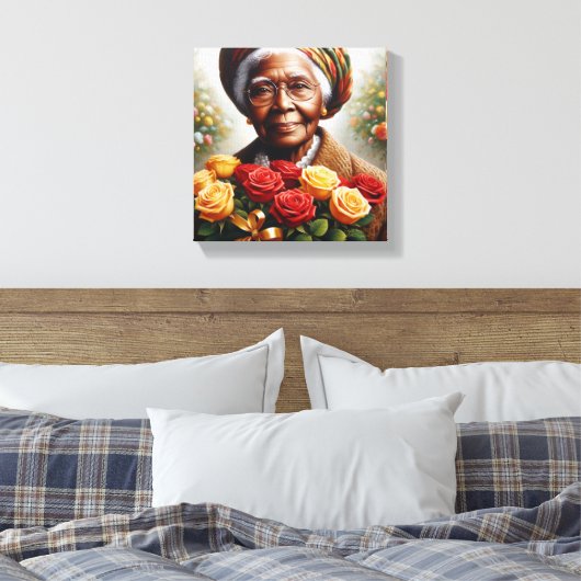 Vrouwe van Roos Canvas Afdruk (Insitu (Slaapkamer))