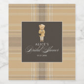 Vrouwelijk Beer beige Vrijgezellenfeest Wijn Etiket (Enkel label)