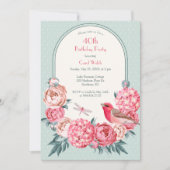  Vrouwelijk Bloemen 40e Verjaardagsfeest Kaart (Voorkant)