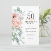 Vrouwelijk Bloemen 50 en Fabulous Verjaardagsfeest (Staand voorkant)