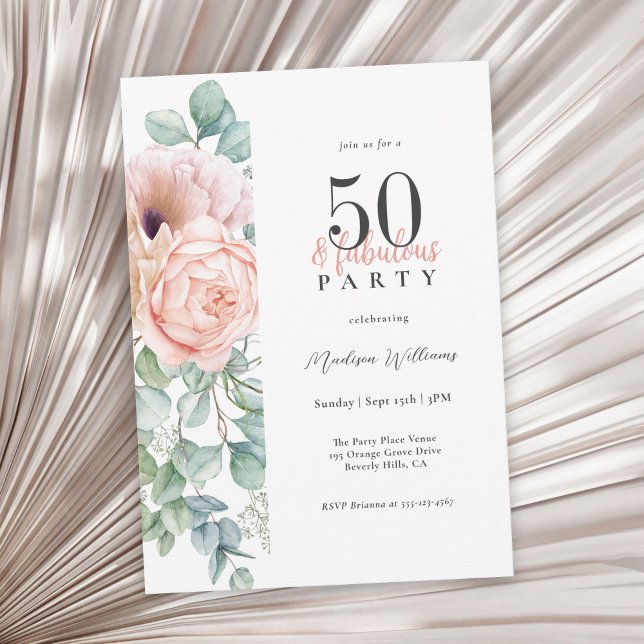 Vrouwelijk Bloemen 50 en Fabulous Verjaardagsfeest