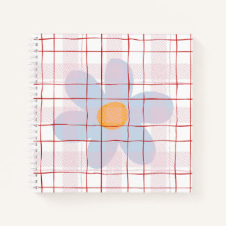 Vrouwelijk bloemmotief met Schotse achtergrond Mod Notitieboek