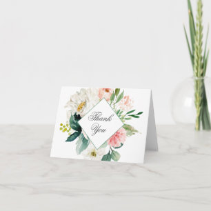 Vrouwelijk Blush Roos Bloemen Dank u Kaart