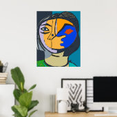 Vrouwelijk Cubisme gezicht Poster (Thuiskantoor)